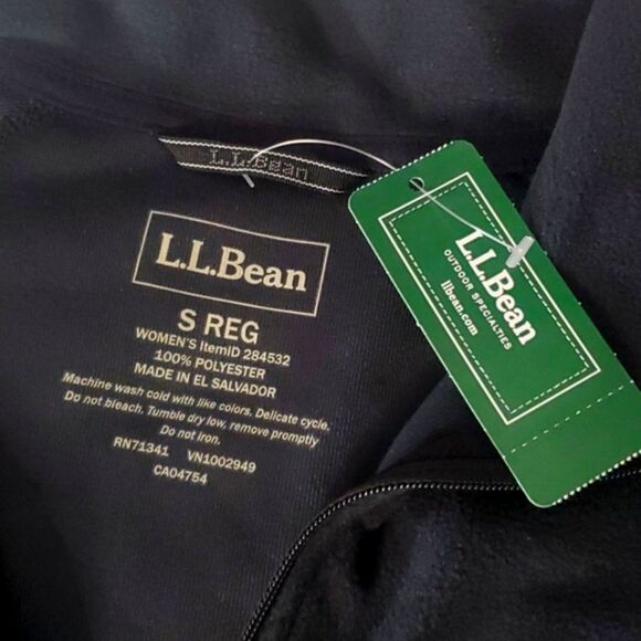 L.L.Bean Ultrasoft Womens Lightweight Fitness Fleece Quarter Zip Ink Black NWT - Picture 8 of 10